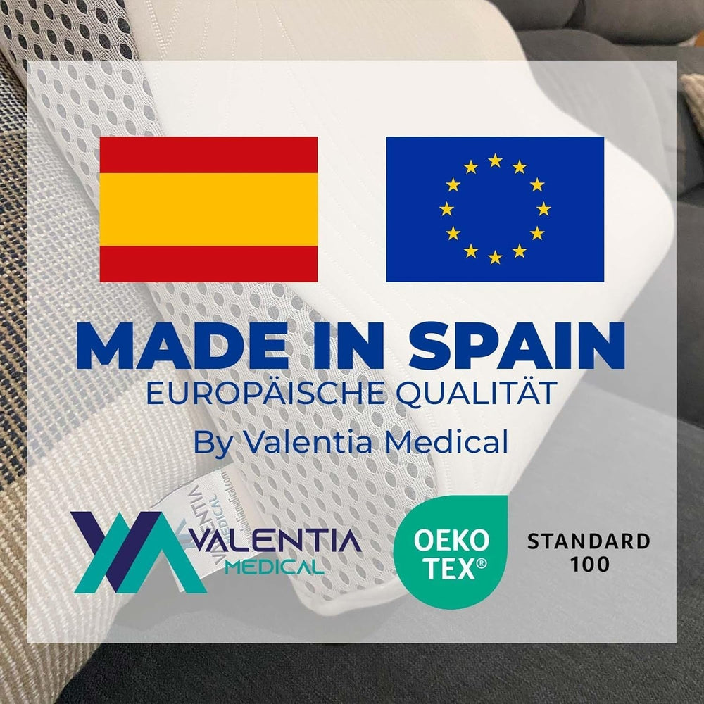 Valentia Medical - Pernă de sprijin pentru gât spumă de memorie, pernă ortopedică, pernă pentru dureri de gât, pernă din spumă de memorie, pernă pentru gât, capac lavabil ultra-moale Perne ortopedice cervicale Naty Shop