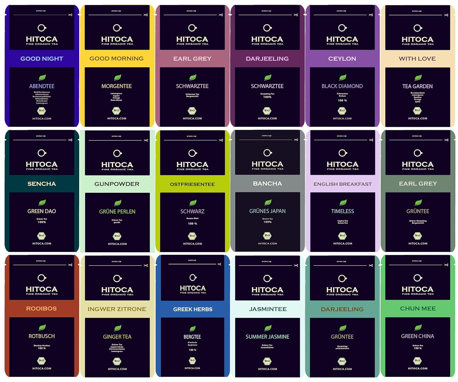 HITOCA® Ceai organic de ghimbir și lămâie - Ceai verde răcoritor în frunze de ceai cu ghimbir și lămâie