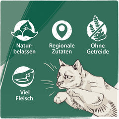 Venandi Animal - Premium Nassfutter für Katzen, Probierpakett I, Huhn, Pute, RInd, 6 x 200 g (6er Pack), getreidefrei und naturbelassen