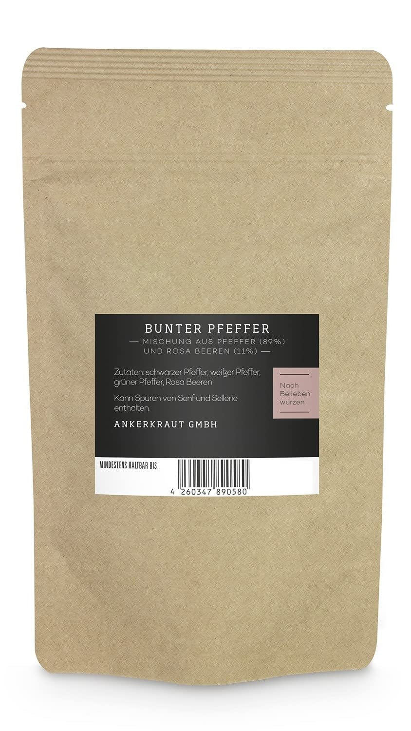 Ankerkraut Bunter Pfeffer, ganze Pfefferkörner für die Pfeffermühle, 150g v sáčku