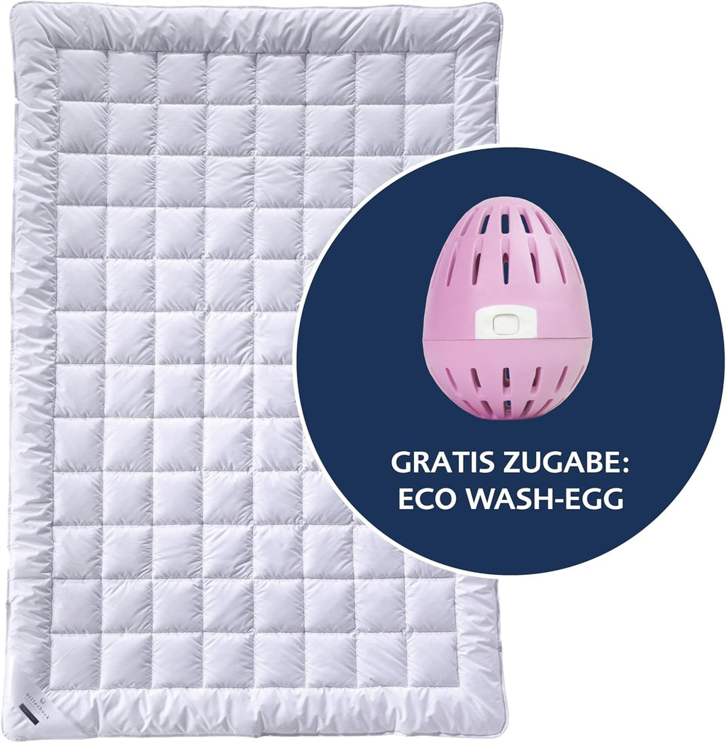Plapuma Billerbeck E22 Wash-Star UNO - plapuma all-season - 135 X 200 cm - plapuma din fibre - Magicfill® - fibre goale, 100% poliester - cu Eco Wash-Egg Plapumi si pilote Naty Shop Lumină de vară (Sl) 135 X 200 Cm