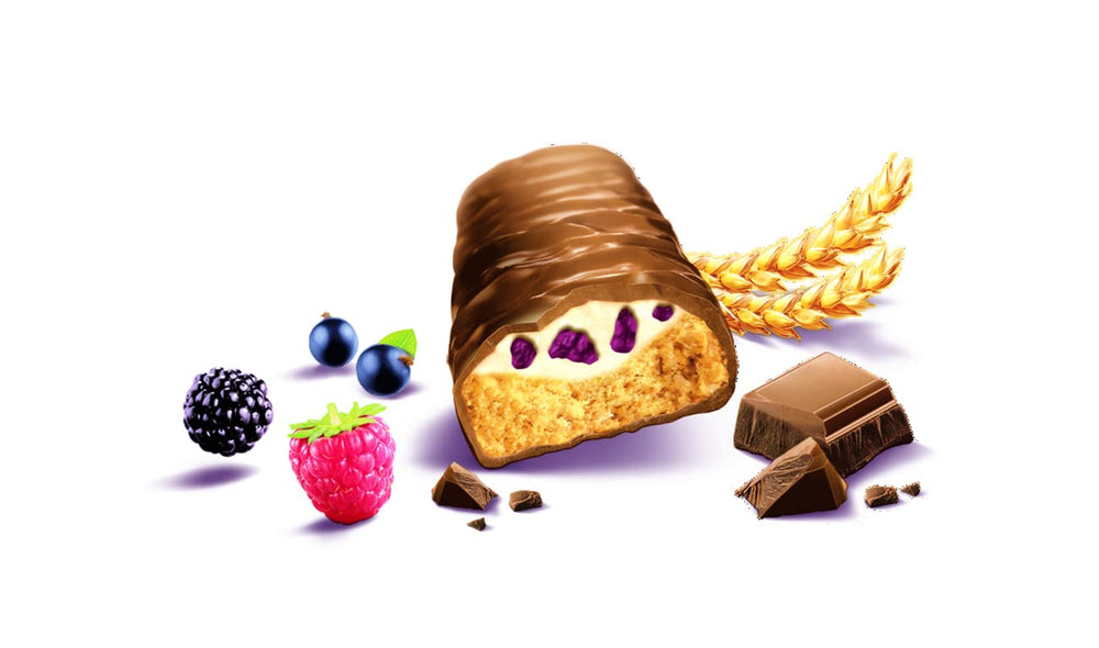 Balisto Čokoládový balíček, Yoberry, Cereální & Jogurtové čokoládové tyčinky, 8 x 18,5 g, Čokoláda, Müsli tyčinky, Čokoláda ve velkém balení (148 g)