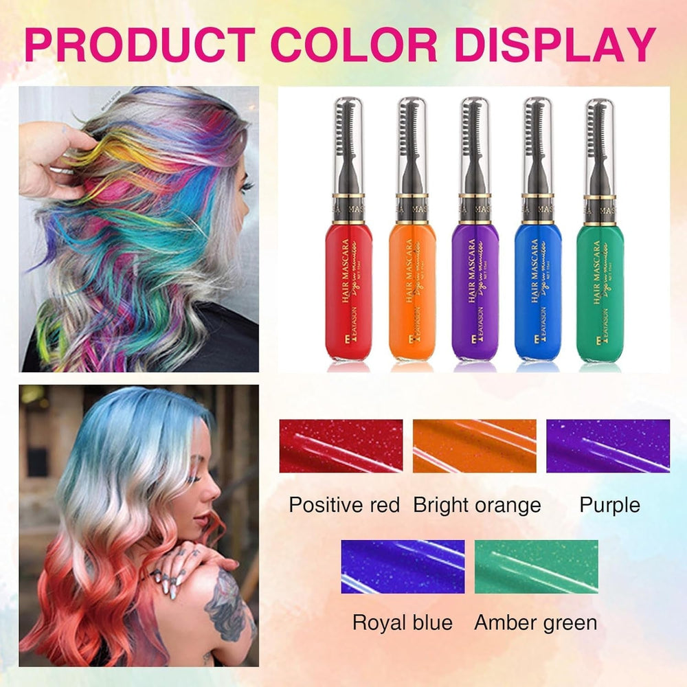 5 culori Vopsea de păr temporară pentru copii lavabilă, mascara de păr colorată, salon de cretă pentru păr Vopsea pentru par Naty Shop