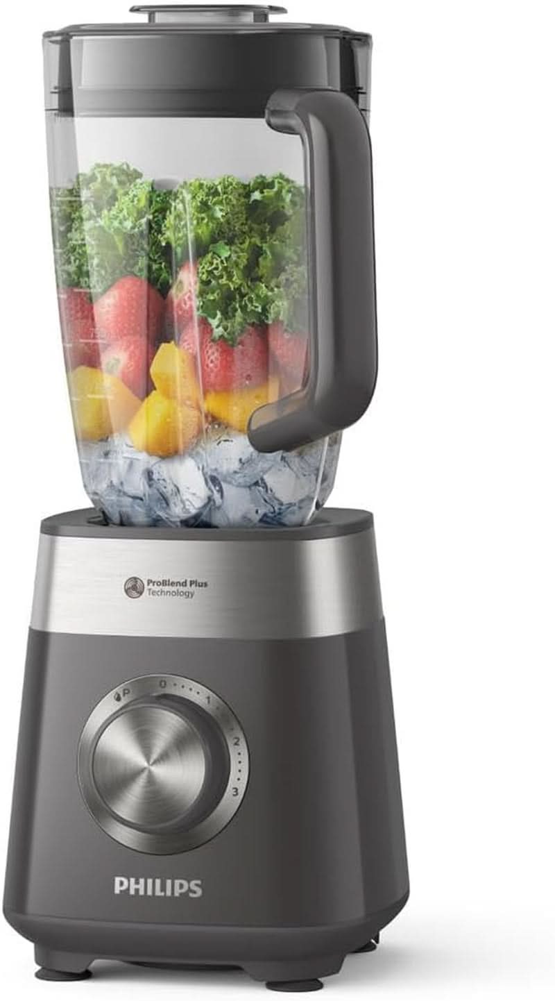 Philips Standmixer Und Smoothie Maker – 600 W, 2-Liter-Becher, Homeid-App, 2 Geschwindigkeitsstufen + Impulsfunktion, Problend, Ice-Crush-Funktion (HR2291/41) Kitchen Naty Shop 1000 Watt