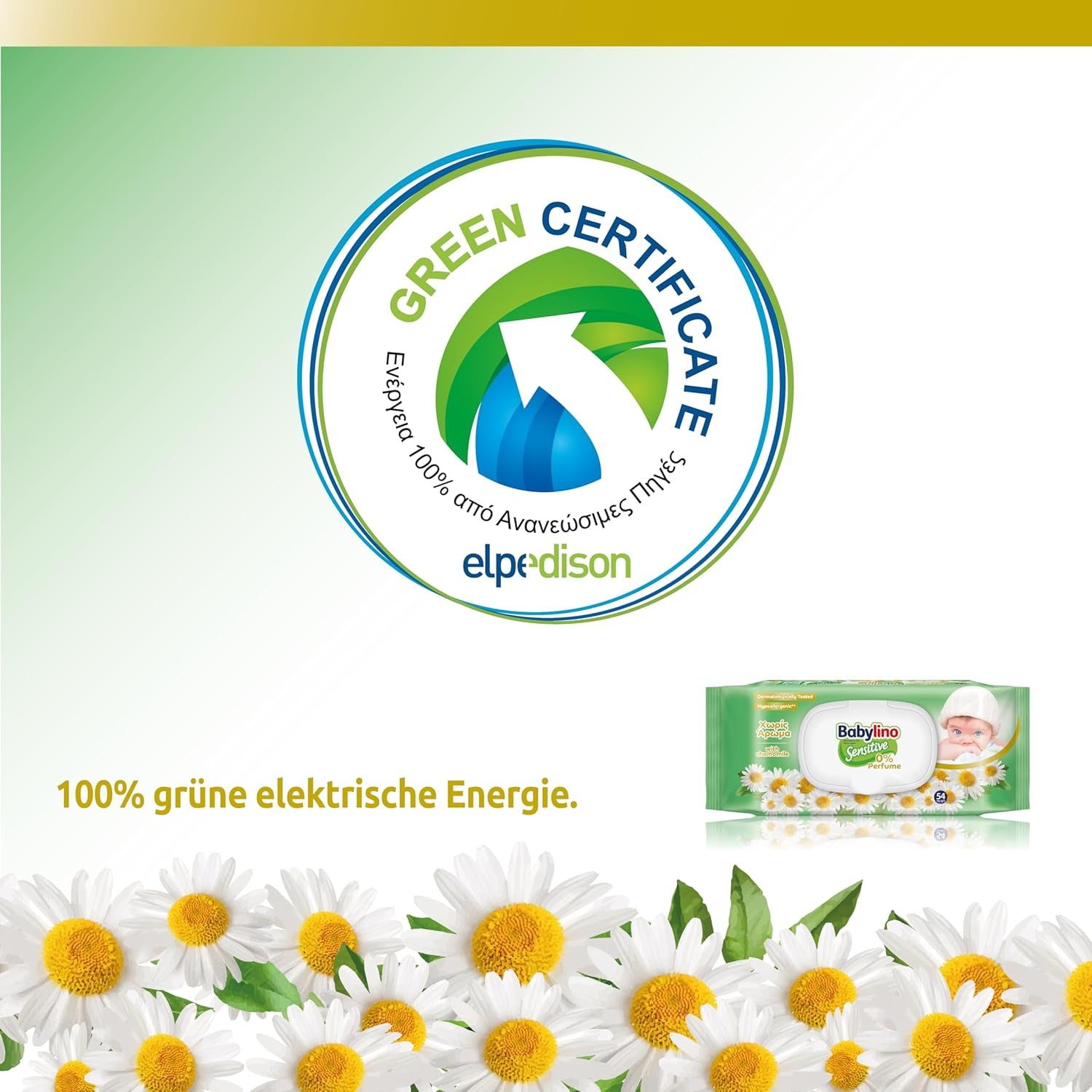 Dětské ubrousky Sensitive, 0 % vůně, 98 % přírodní složení, které obnovuje rovnováhu pH pokožky, pečeť svěžesti, 54 ubrousků