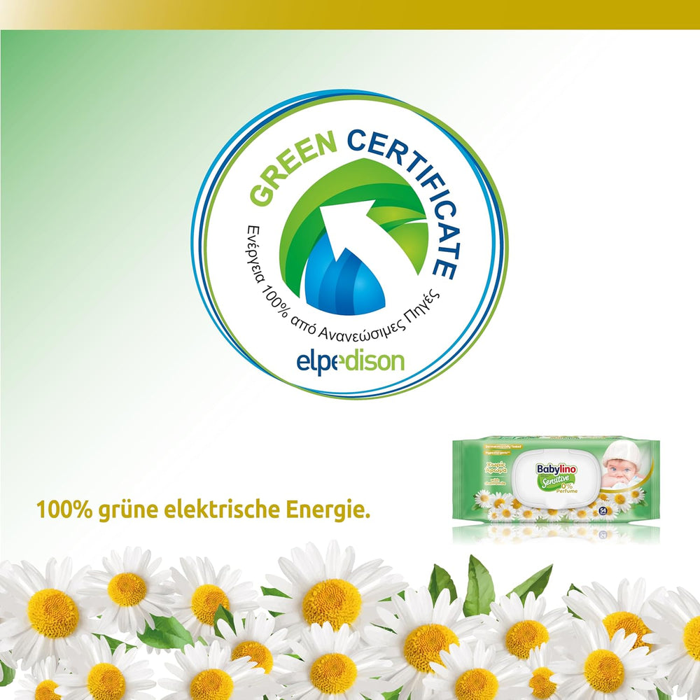 Dětské ubrousky Sensitive, 0 % vůně, 98 % přírodní složení, které obnovuje rovnováhu pH pokožky, pečeť svěžesti, 54 ubrousků