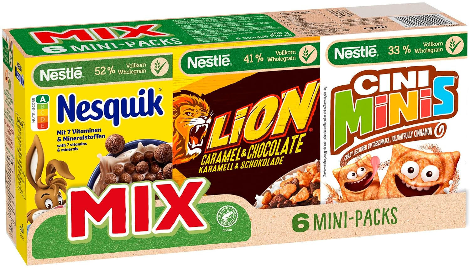 Nestlé Mix cereální mini balíčky, 6 kusů, 1 balíček (1x200g až 4x30g, 2x40g)