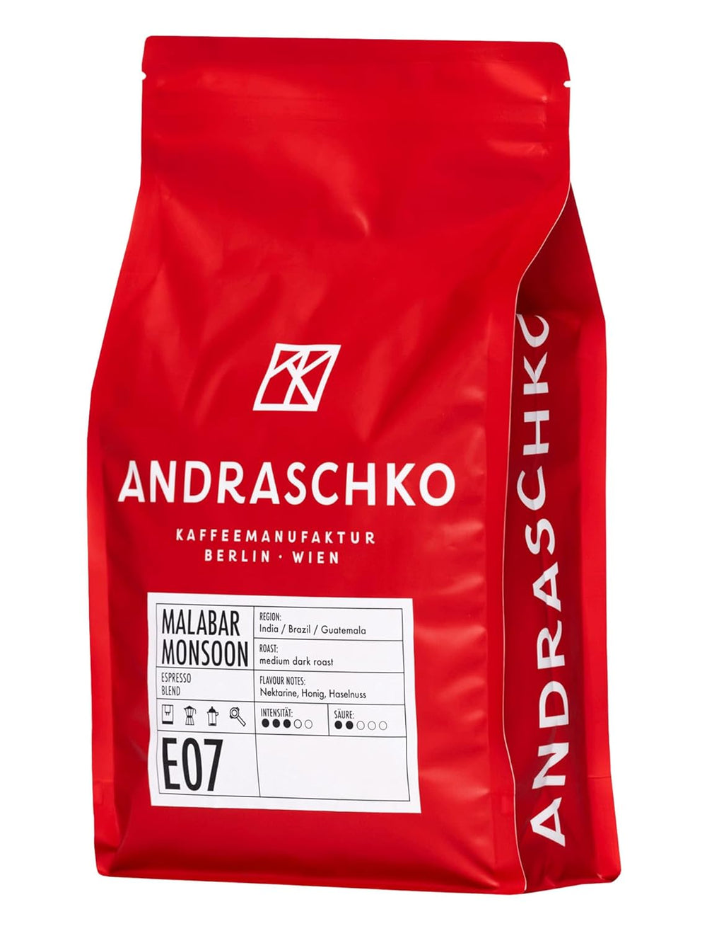 Malabar Monsoon Espresso Blend - 100 % Arabica aus Indien, Brasilien & Guatemala - säurearm & ausgewogen mit Nektarine, Honig & Haselnuss - ganze Bohnen, medium dark roast - 1kg