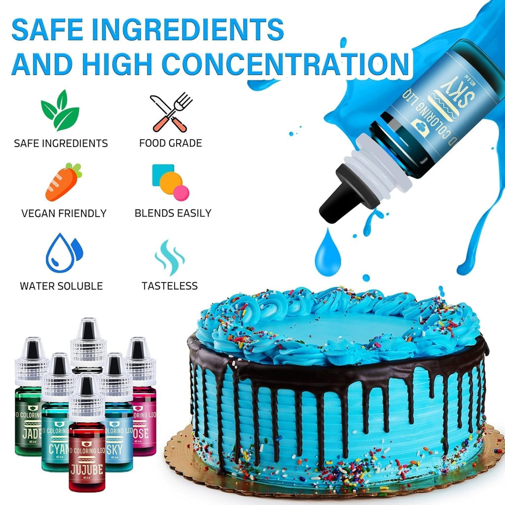 Lebensmittelfarbe - 30 X 10Ml Lebendige Lebensmittel Farben Zum Backen, Kuchen Dekorieren, Zuckerguss, Kekse, Fondant Und Macaron - Flüssige Food Coloring Für Die DIY Seifenherstellung Und Basteln Naty Shop
