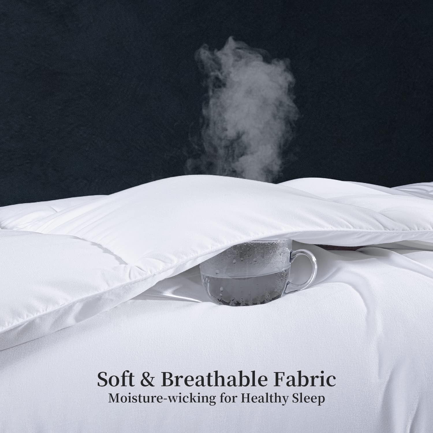 Kingsley Trend Alternativní bílá péřová přikrývka pro všechna roční období, pro každou sezónu, přikrývka King Size (2,6 M X 2,3 M), měkká, přikrývky a přikrývky, které lze prát v pračce Naty Shop