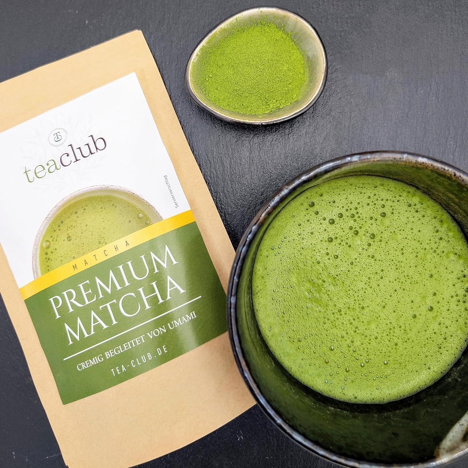 Ceai Matcha Premium Japonia 100 g - Testat în laborator - Pulbere Matcha ceremonială pentru prepararea Matcha cu notă Umami, pulbere de ceai verde 100% naturală, ideală pentru Matcha Latte, Teaclub