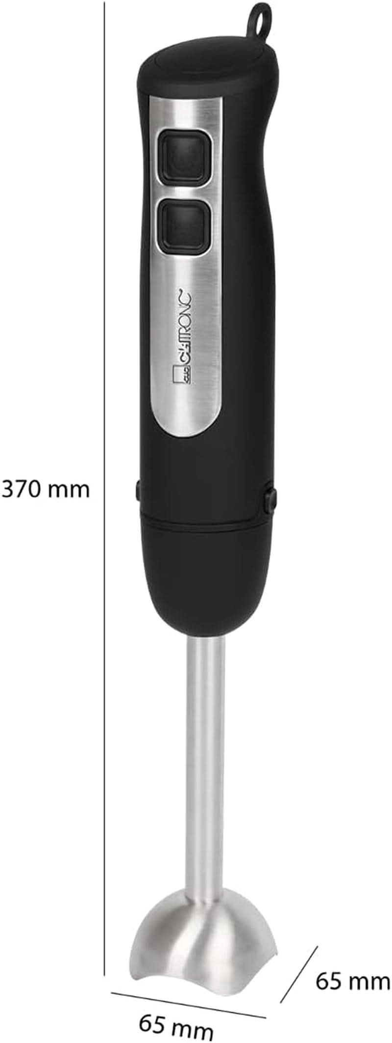 Clatronic Stabmixer SM 3739 Pürierstab, Handmixer, Mixer Für Smoothie, Shakes, 2 Stufen-Schalter, Multizerkleinerer, Edelstahl-Stab Und Messer, Aufhängeöse, 800 Watt Motor, Schwarz-Edelstahl Mama si Copilul Naty Shop