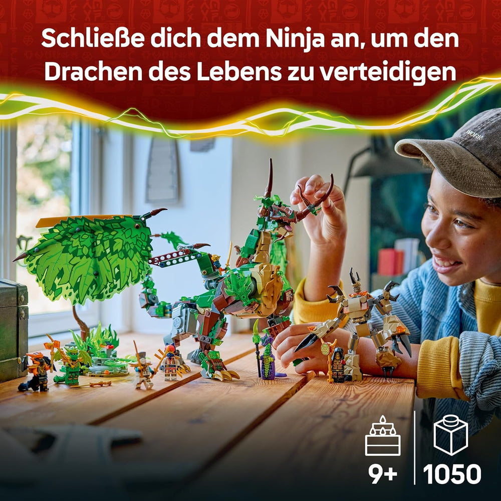 LEGO NINJAGO Der Drache des Lebens - Ninja Spielzeug s Drachenfigur, Mini Monster Mech, 8 Minifiguren a Schwertern - Kreatives Geschenk für Jungen und Mädchen ab 8 Jahren und Fans - 71859