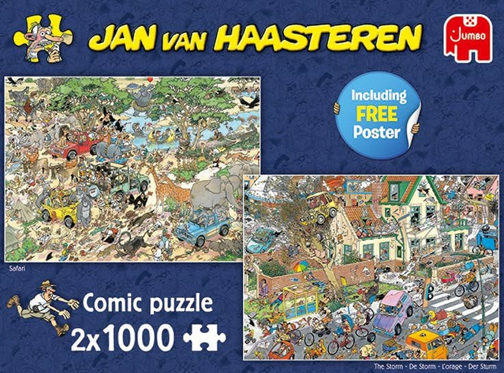 The Storm + The Safari, puzzle jigsaw 1000 piese adulți X 2 Puzzle Naty Shop