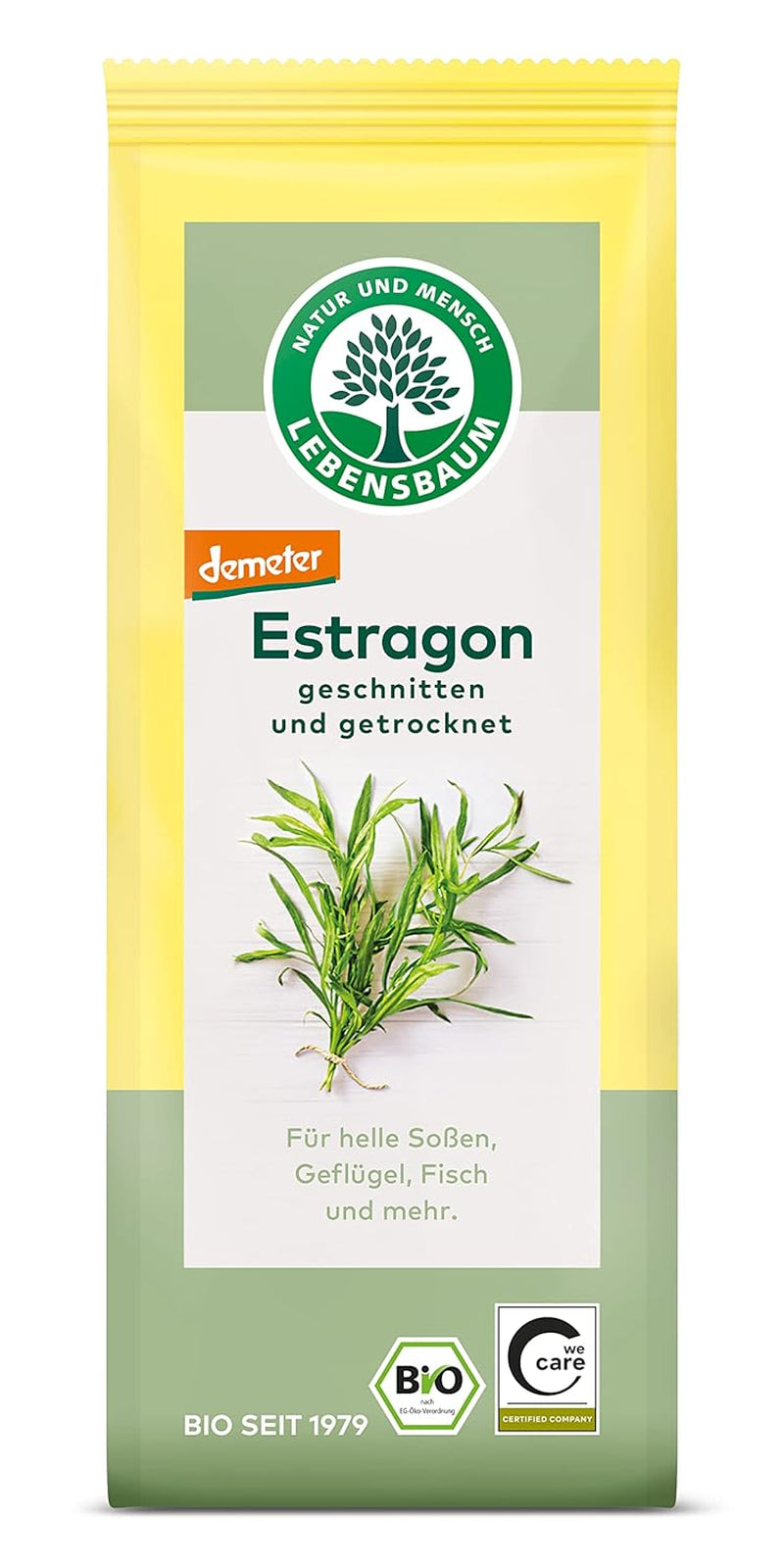 Lebensbaum Liebstöckel geschnitten, Bio-Gewürz mit würzigem Geschmack, Maggi-Kraut für Suppen, Marinaden, Fleisch- und Fisch-Gerichte, vegan, 15g