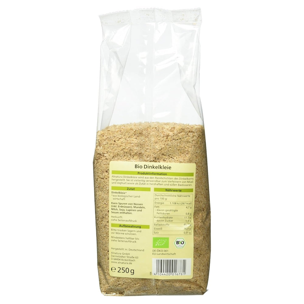 Bio Dinkel-Kleie, 250G Cereale Naty Shop