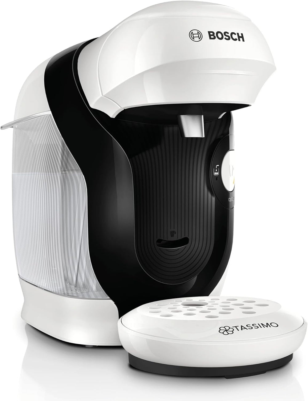 Espressor cu capsule Bosch Tassimo Style TAS112E, peste 70 de băuturi, potrivit pentru toate dimensiunile de cești, complet automat, sustenabil, economisește spațiu, 1400 W, negru