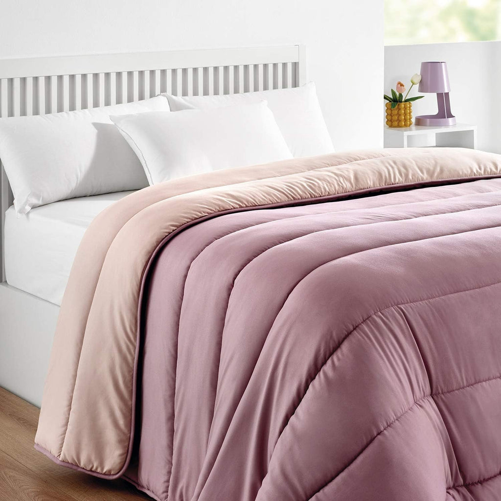 Pikolin Home - Plapumă reversibilă 300 G - Umplutură nordică bicoloră - Pentru pat 90 - Umplută cu pene, caldă, respirabilă, Gri deschis/gri natural, 150 X 220 Cm Plapumi si pilote Naty Shop