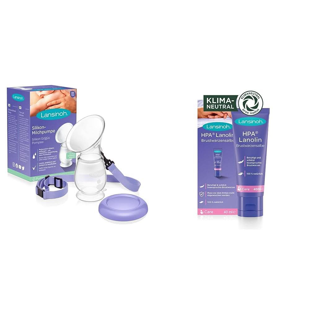 Lansinoh Silikon Milchpumpe & Muttermilchauffänger - Angenehmes & Extrem Weiches Silikon - Rettet Jeden Tropfen Muttermilch - Alternative Zu Milchauffangschalen, 1 Stück (1Er Pack) Accesorii Hrana si Alaptare Bebe Naty Shop Bundle Mit Brustwarzensalbe Silikon-Milchpumpe Muttermilchauffänger