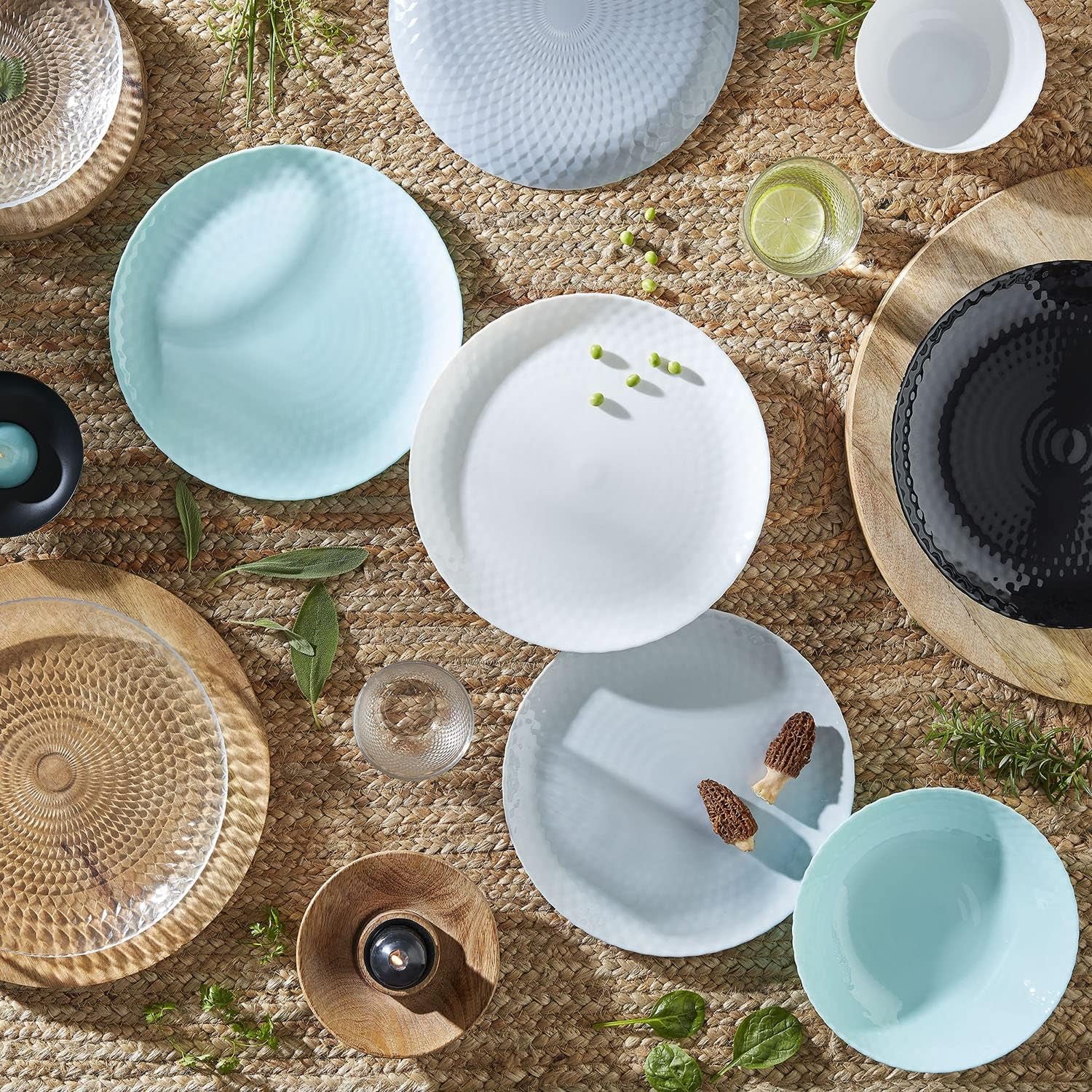 Set de veselă Pampille Turquoise Opal, 18 piese - 6 persoane, turcoaz