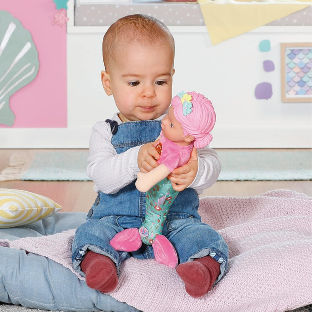 BABY born Sirenă pentru bebeluși, păpușă moale lavabilă, păpușă sirenă cu cap moale din vinil, 33 cm înălțime, 832288 Zapf Creation