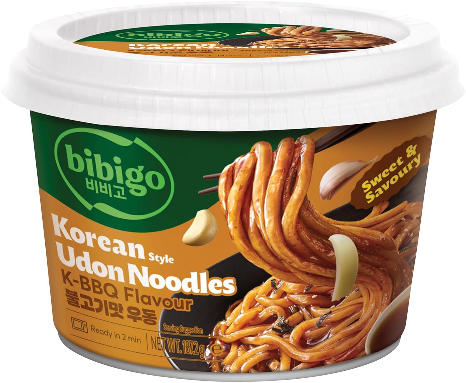 BIBIGO - Grilované korejské nudle Udon - (1 x 187,2 g)