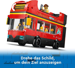LEGO City dvoupatrový autobus, dvoupatrový autobus na hraní, sada vozidel pro dívky a chlapce od 7 let, obsahuje 5 figurek včetně miminka v kočárku 60407 Stavebnice Besuche den LEGO-Store