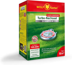 Wolf-Garten Turbo-Nachsaat „SCHATTEN“ Zur Rasensanierung LR-S 50 (Für 50 M², Hohe Dichte Mit Ca. 100.000 Trieben/M², Speziell Auf Schattige Lagen, Mit Wolf-Garten Keimgarantie, Im 1Kg Karton) 3826636