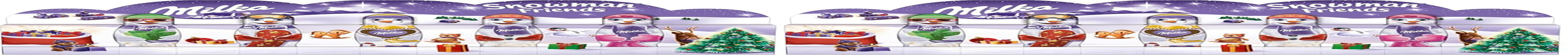 Milka Snowman Friends Alpine Milk - Mini sněhuláci z jemné čokolády s alpským mlékem - 5 x 15g