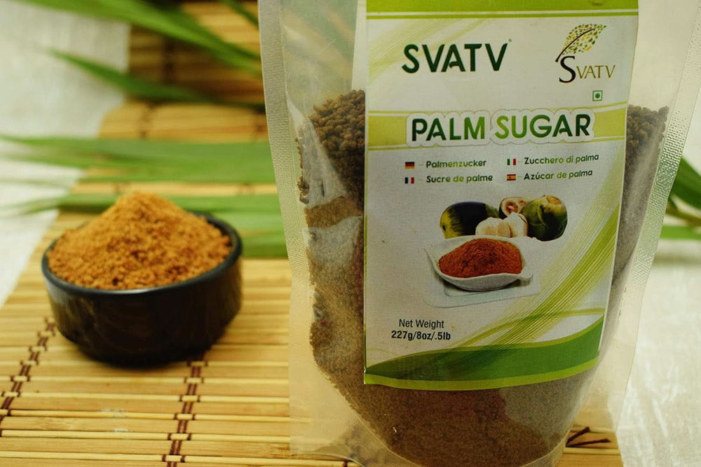 SVATV Hnědý prášek z palmového cukru, 227 gramů Sweeteners Naty Shop