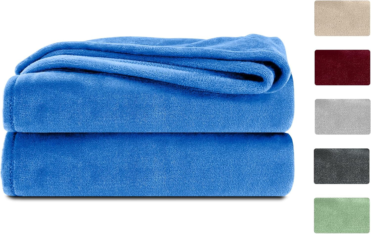 Nadýchaná deka Komfortec, pohodlná deka, fleecová deka, certifikace Oeko-Tex, super měkká, 150X200 Cm, 260 G/M², béžová Postele a přikrývky Besuche den Komfortec-Store Blue 150 X 200 Cm