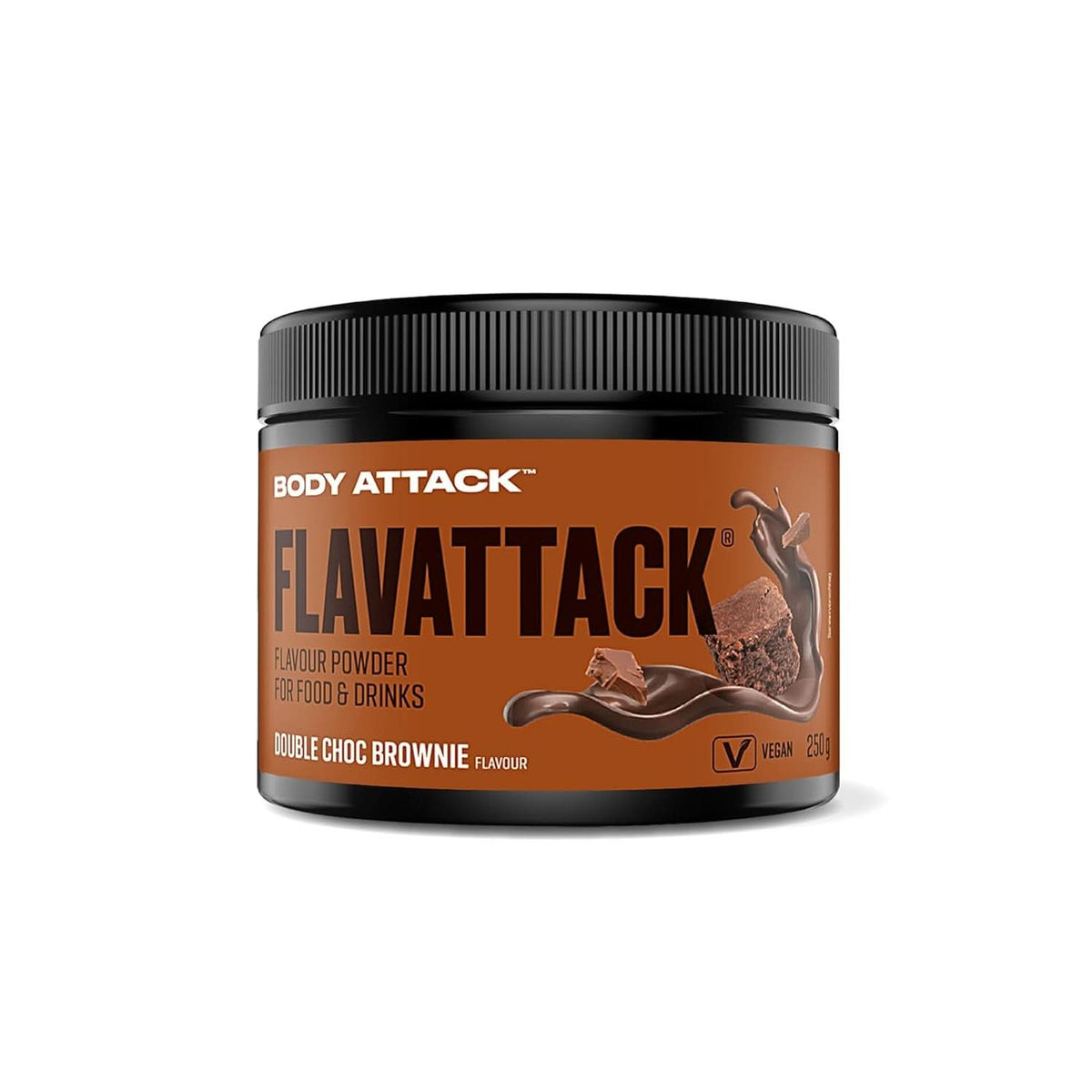 Body Attack Flavattack®, Double Choc Brownie, 250 g / 83 porcí Aromas Naty Shop 250 gramů Double Chocolate Brownie