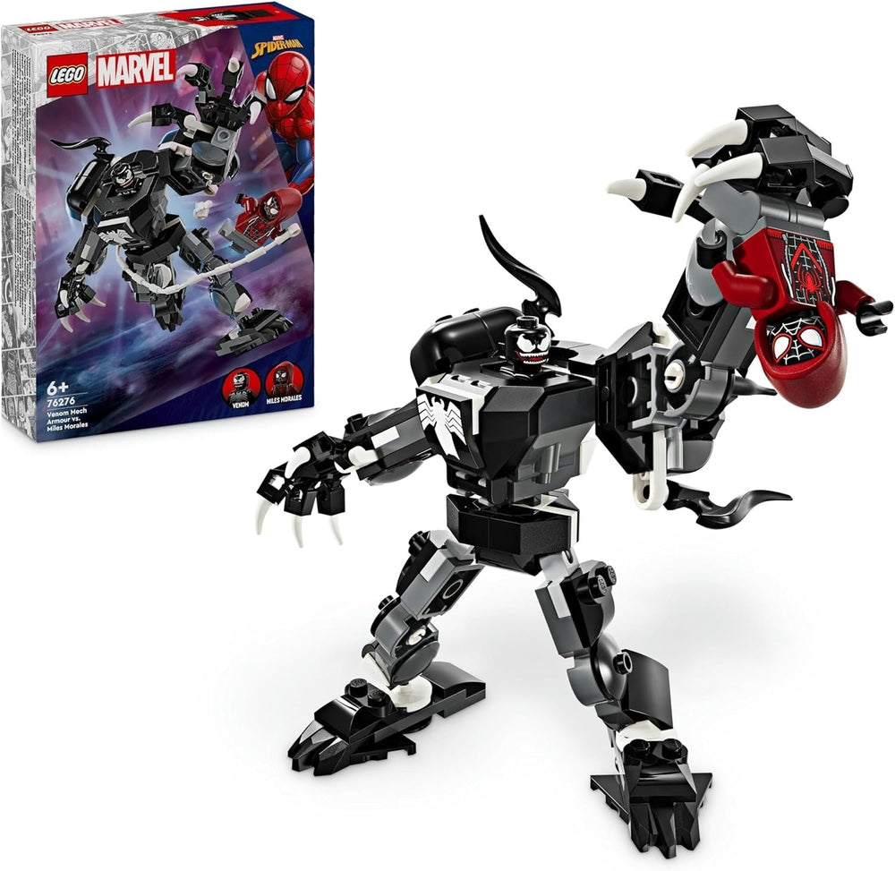 LEGO Marvel Venom Mech vs. Miles Morales Pohyblivé akční figurky pro děti Sada Spider-Man s minifigurkami Superhrdina Duel Hračka Dárek pro chlapce a dívky 6 let 76276 Stavebnice Besuche den LEGO-Store Single