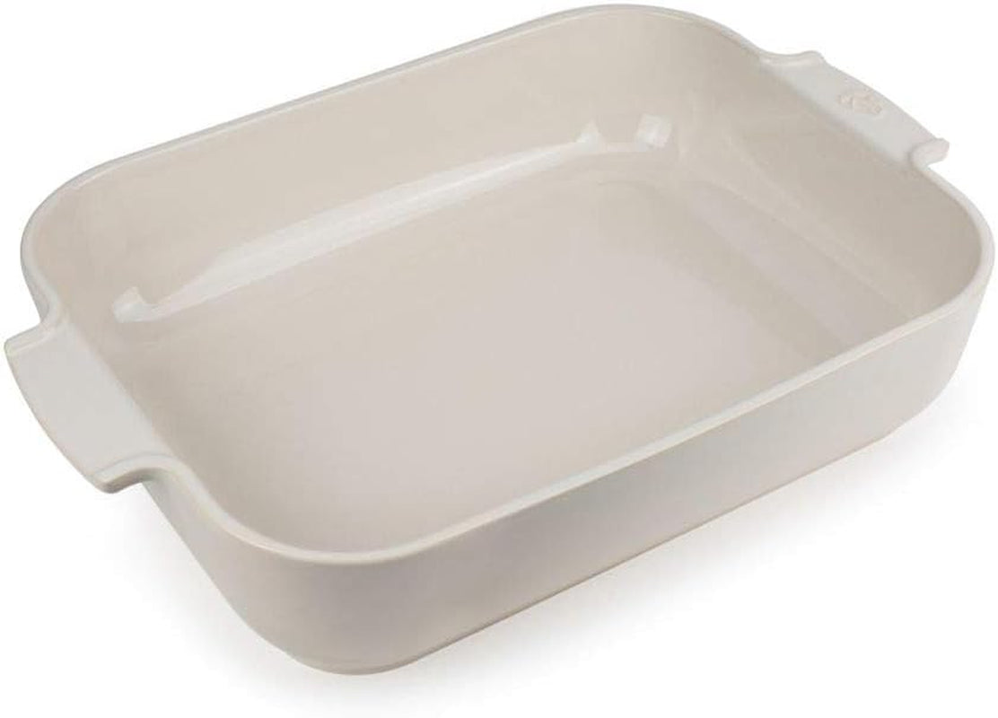 Peugeot Appolia Rechteckige Auflaufform Mit Griffen, Keramik, Schiefer / Grau, 8,3X40,5X27,2 Cm, Fassungsvermögen: Ca. 4 L, 60022 Formy a plechy na pečení Naty Shop Ecru