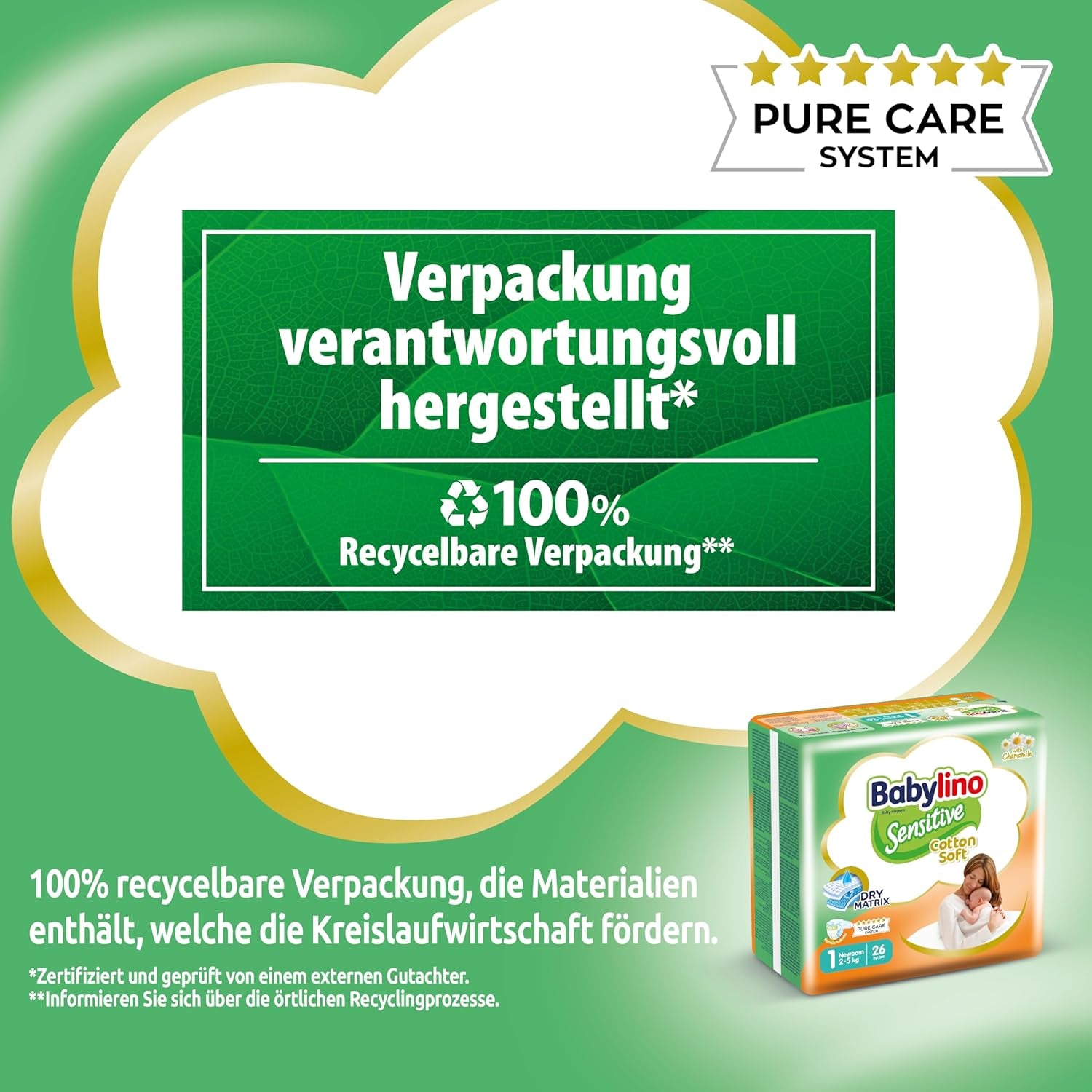 Citlivé dětské plenky, velikost 1, novorozenecké (2-5 kg), 26 kusů