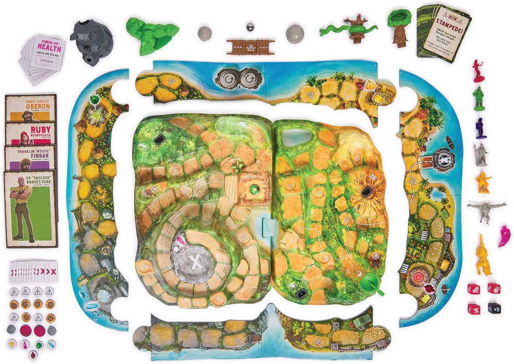 Spin Master Games - Jumanji Stampede - un joc de aventură 3D cooperativ de amploare pentru întreaga familie, 2-4 jucători, cu vârsta de 8 ani și peste