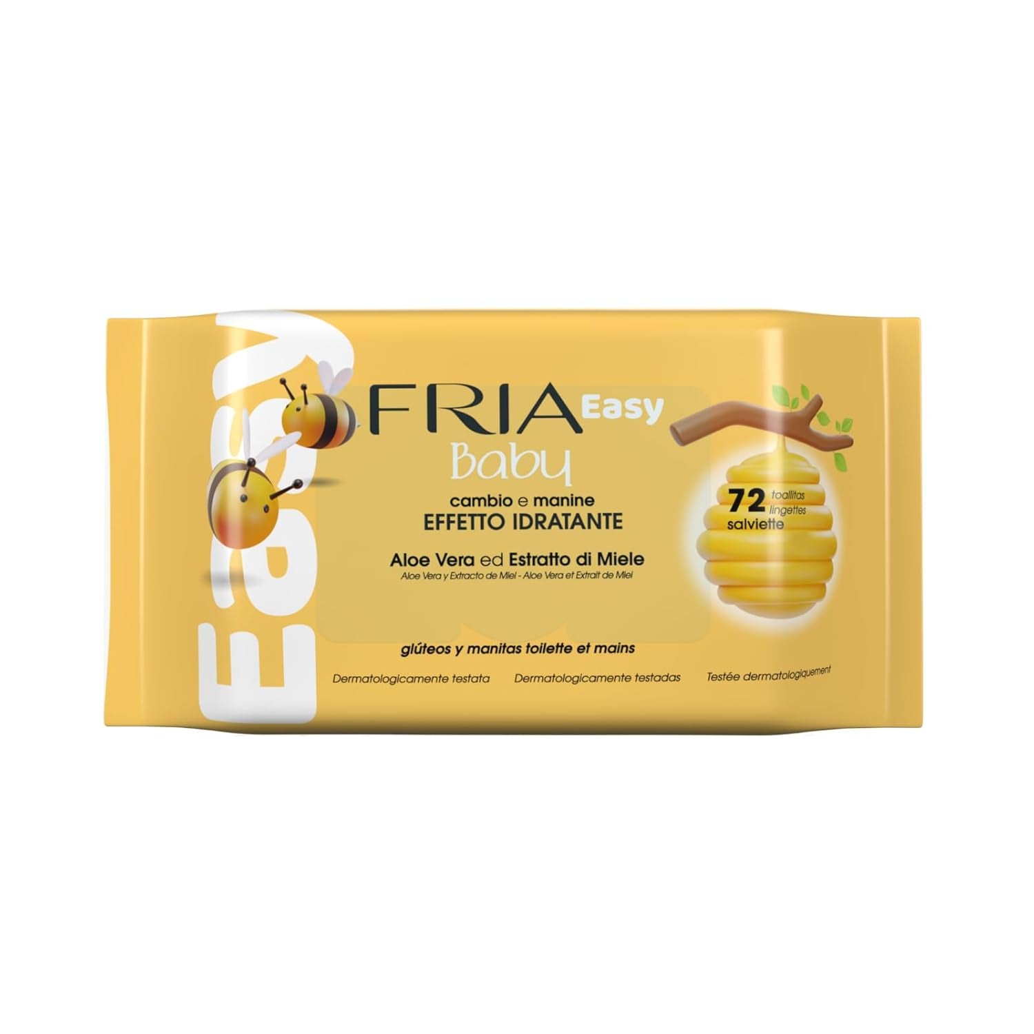 Easy Baby vlhčené ubrousky s Aloe Vera a výtažkem z medu zvlhčující pokožku, dermatologicky testováno, balení 20 ubrousků