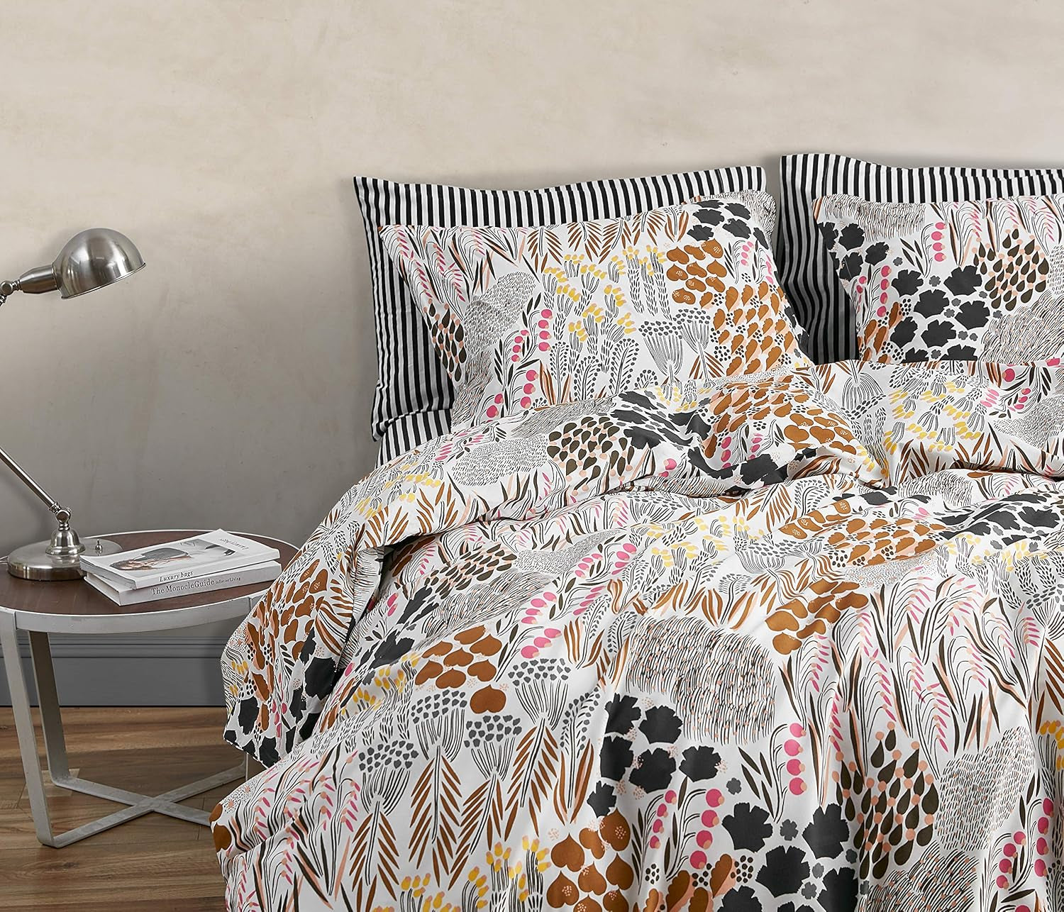 MARIMEKKO Set de lenjerie de pat Queen, lenjerie de pat din bumbac percale cu fețe de pernă asortate, decor de casă pe tot parcursul anului (Pieni Letto, Multicolor, pat Queen size) Plapumi si pilote Naty Shop