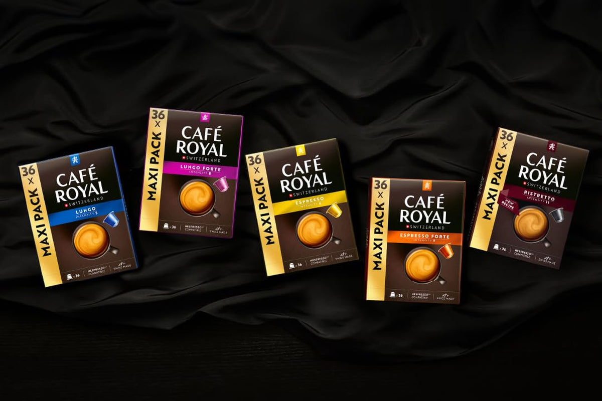 Café Royal Espresso Forte – Nespresso®-kompatible Kaffeekapseln, 100 % Arabica, vollmundig, mittlere Röstung, Intensität 9/12, 36 Kapseln
