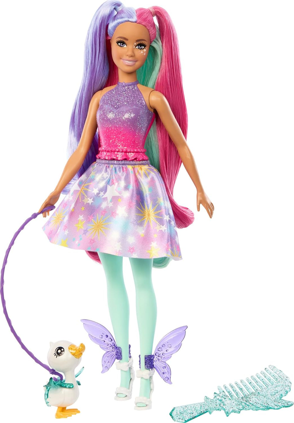 Barbie Ein Verborgener Zauber - Teresa Puppe mit märchenhaftem Outfit, gewelltes Haar und Kamm für Frisierspaß, für Kinder ab 3 Jahren, HLC36