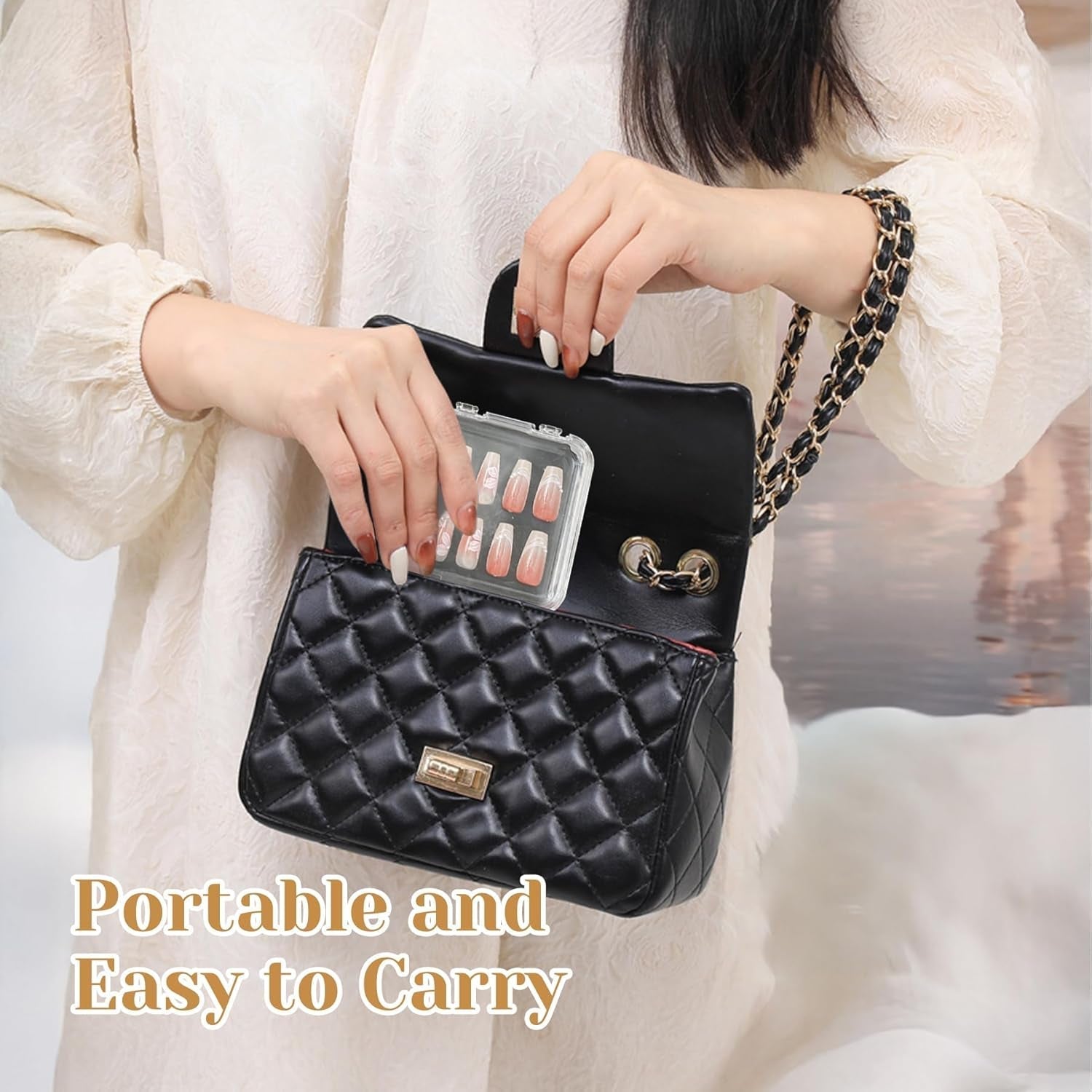 Set de cutii pentru depozitarea unghiilor INMORVEN – 14 cutii transparente pentru unghii + 1 cutie mare și 60 de discuri adezive – Ideal pentru depozitarea unghiilor false, accesoriilor pentru unghii cu gel și ojei (14 bucăți într-un singur strat)