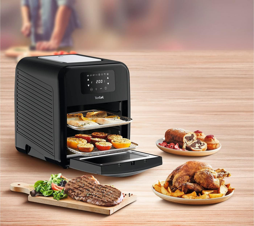 Horkovzdušná fritéza Tefal Easy Fry Trouba & Grill 9 v 1, 11 l pro 6 porcí, 7 příslušenství, 8 programů, recepty online Spotřebiče Naty Shop