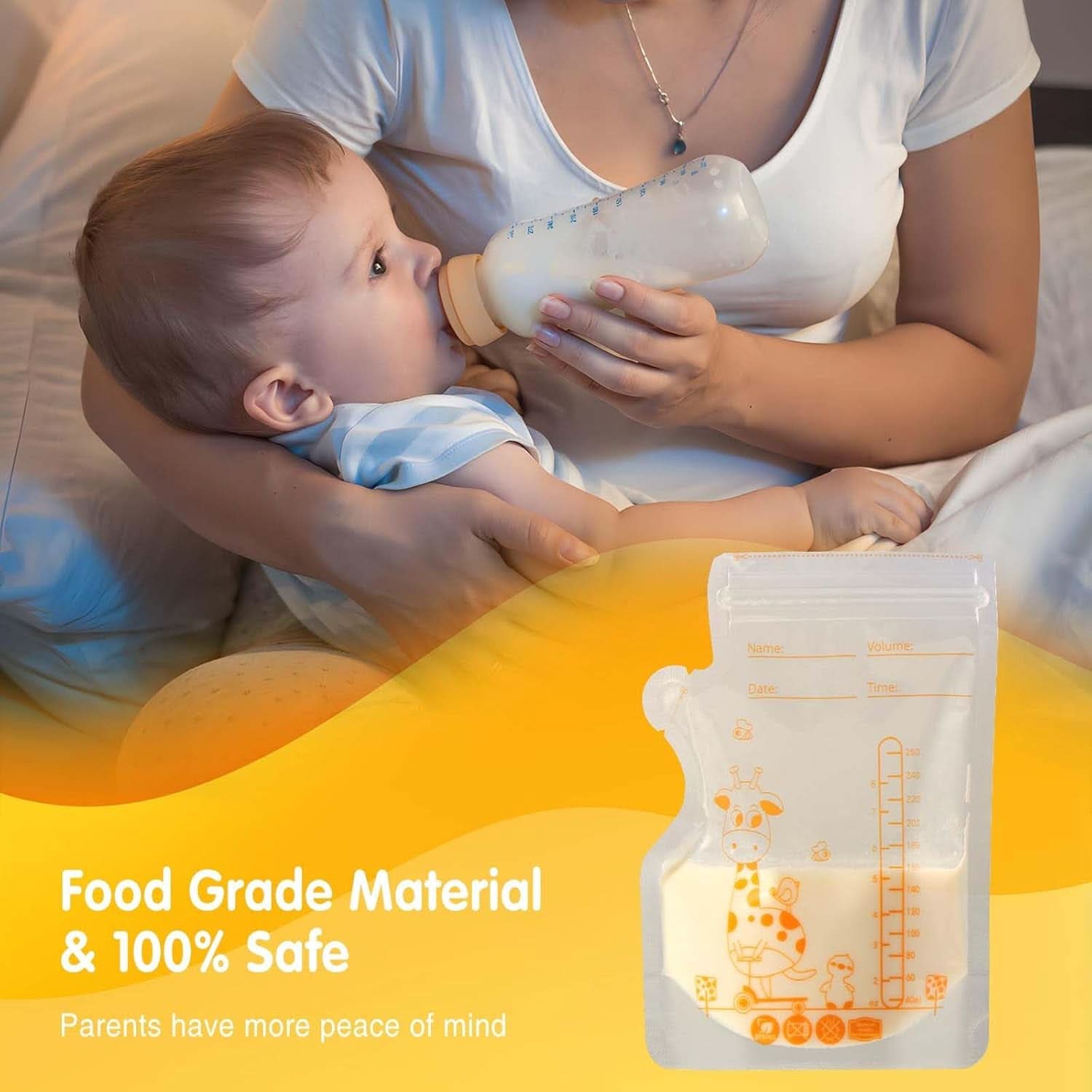 Vinabo 50 Stück Muttermilchbeutel, 250 ml Bpa-Free Skladovací sáček Muttermilch, Milchbeutel Für Muttermilch Mit Ausgießer Für Das Stillen, Selbststehender, Kann Eingefroren Werden, Vorsterilisiert Příslušenství Jídlo a kojení Baby Naty Shop