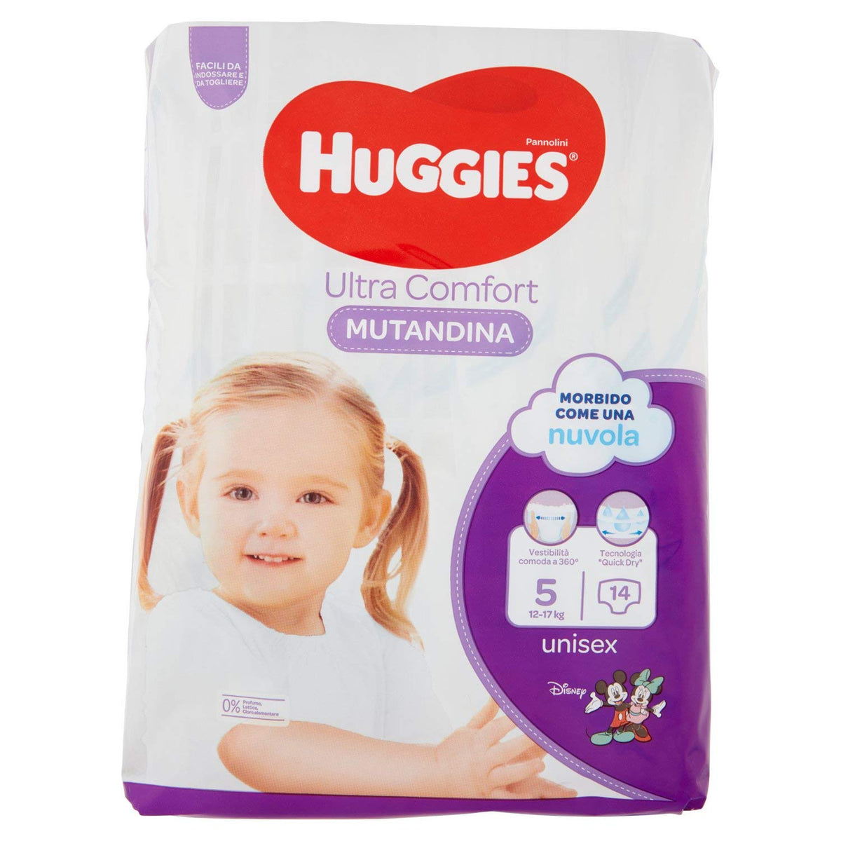 Jednorázová plena Huggies PANNOLINI Mutandina, Chlapci/Dívky, 12 kg, 17 kg, Vícebarevná, 14 kusů (S)