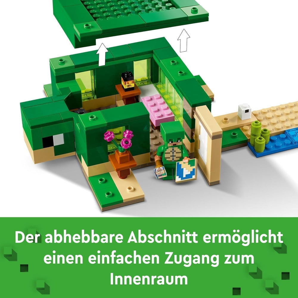 LEGO Minecraft The Turtle Beach House Toy House s doplňky pro dívky a chlapce od 8 let, sada se zvířátky a postavami z videohry, dárek pro hráče 21254 Stavebnice Besuche den LEGO-Store