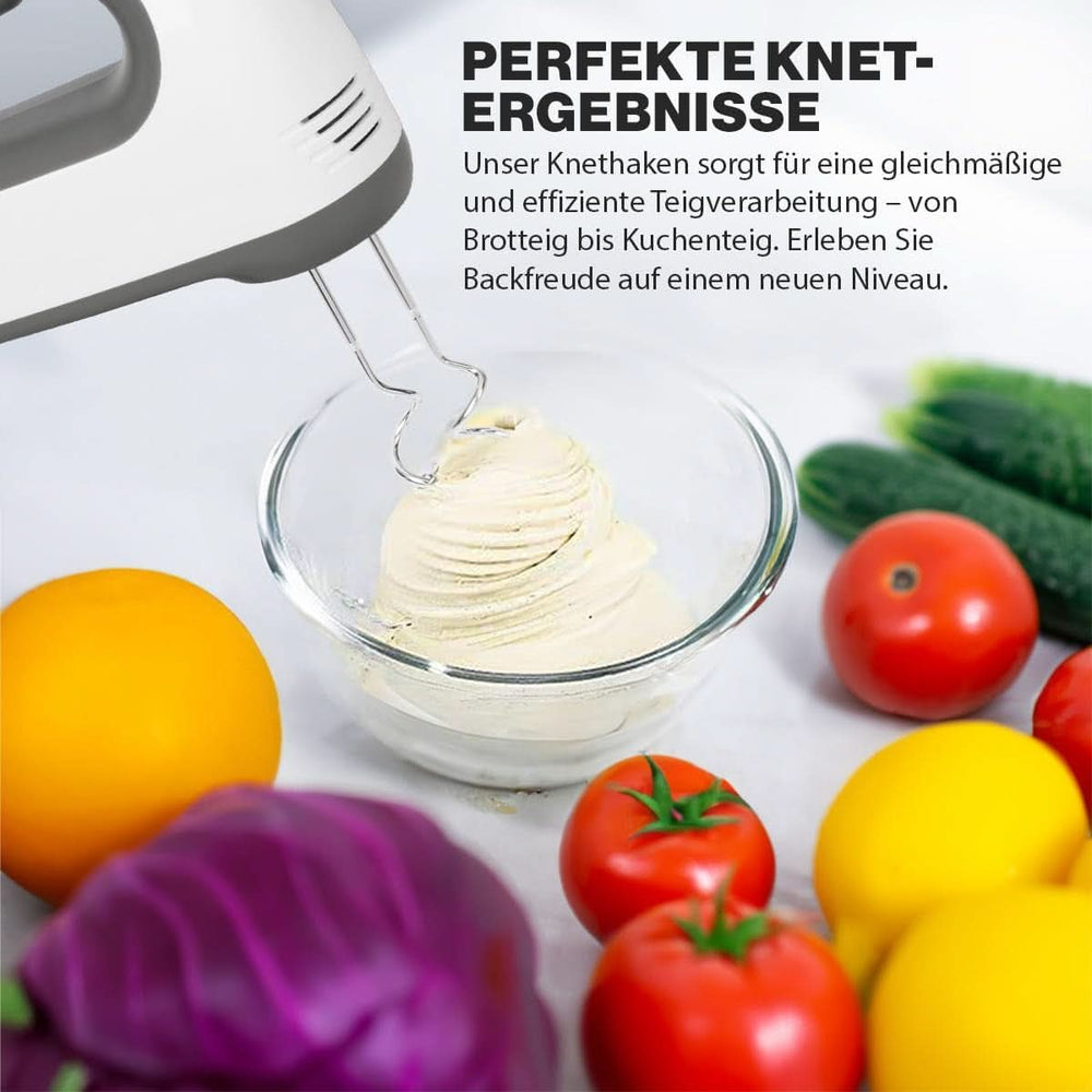 Mixér Clatronic | Kraftvoller 400W motor | Ruční mixér | Turbostufe & 5 Geschwindigkeitsstufen | Ruční mixér | Spülmaschinengeeignete Edelstahlquirle Und -Knethaken | HM 3775 Kitchen Naty Shop