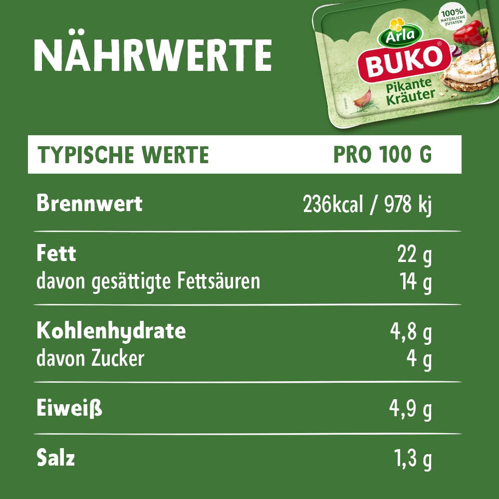 Pikante Kräuter Frischkäse| 10x 200g | 100% přírodní ingredience Ohne Konservierungsstoffe, Thickeners und Gesmackverstärker