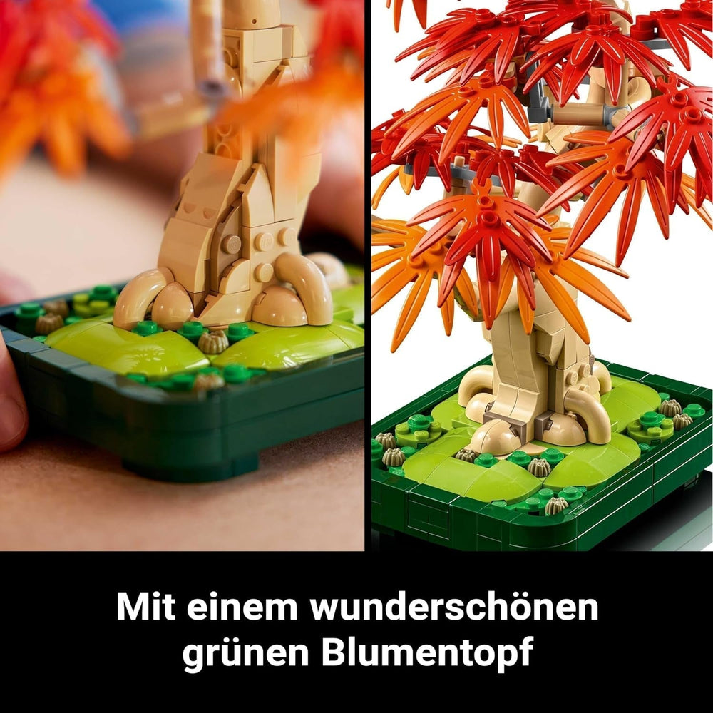 LEGO Botanicals Japonský červený javor - Bonsai - Stavebnice umělých rostlin s červenými a oranžovými listy a miska - Domácí dekorace - Nápad na dárek pro dospělé - 10348 Stavebnic Besuche den LEGO-Store