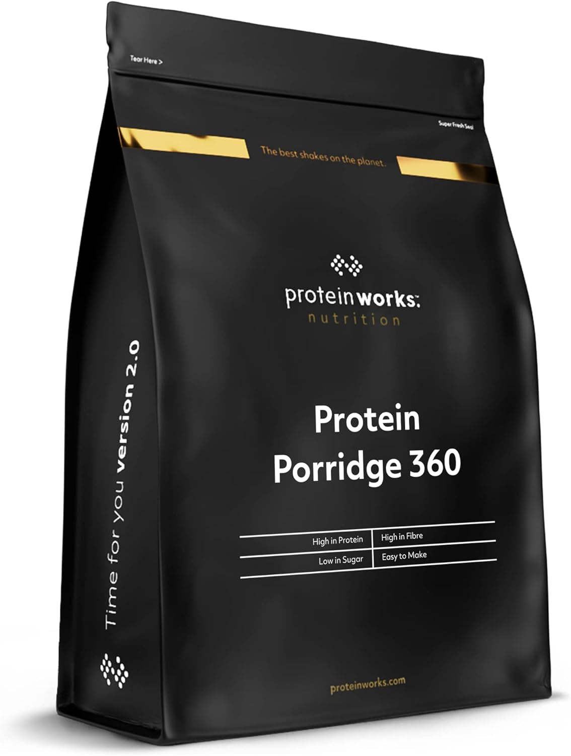 Protein Works - Proteinová kaše 360 | Mýtus Další vitamíny a minerály | Proteinreiches Frühstück | Kalorienarme Haferflocken | 6 porcí | Banán-Čoko-Chip | 500G cereálie Naty Shop