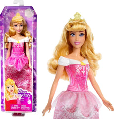 Mattel DISNEY Princess Aurora - Panenka s typickým oblečením, snímatelnými botami a diadémem, třpytivým topem a odepínatelnou vzorovanou sukní, dlouhými upravitelnými vlasy, HLW09 Naty Shop Dolls Multicolor
